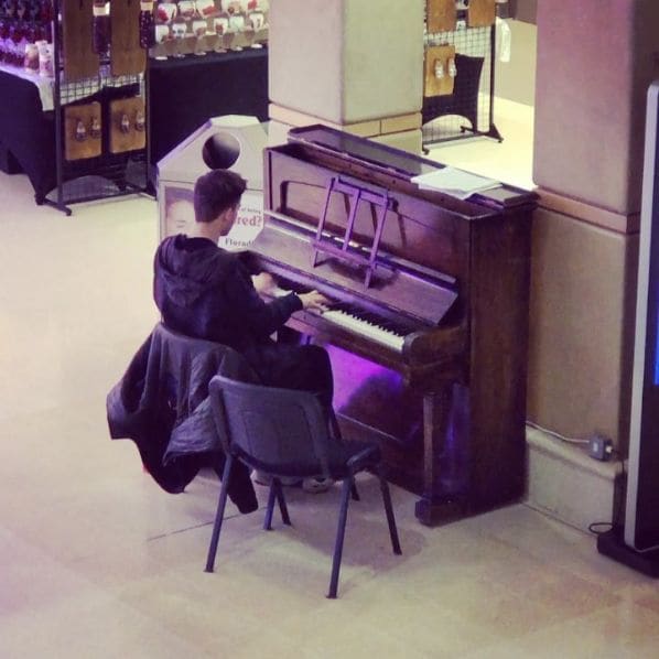 Public piano in Norwich, England, United Kingdom