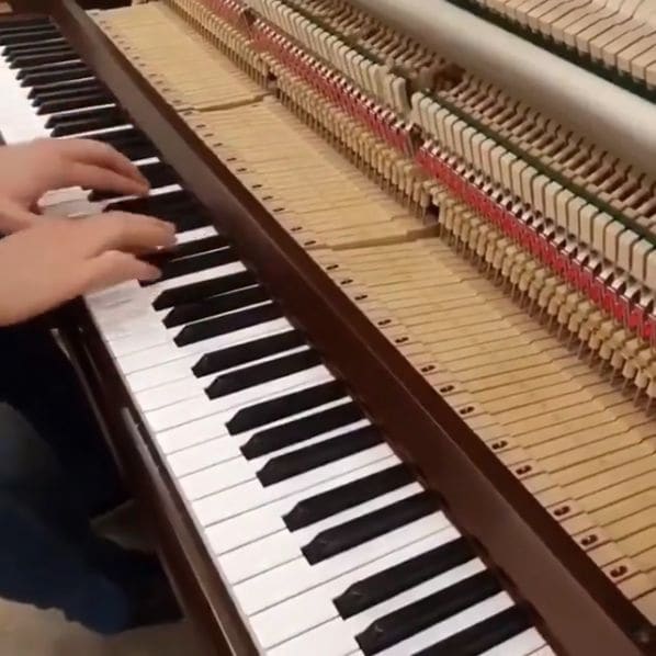 Public piano in Hezuo City, Gansu, China