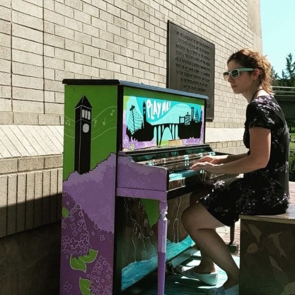 Public piano in Spokane, Washington, United States
