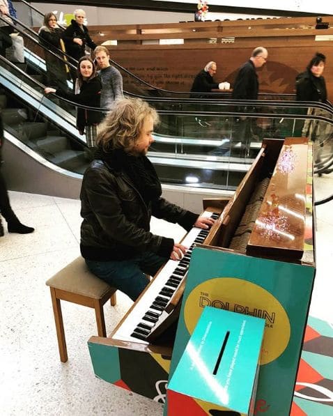 Public piano in Bournemouth, Christchurch and Poole, England, United Kingdom
