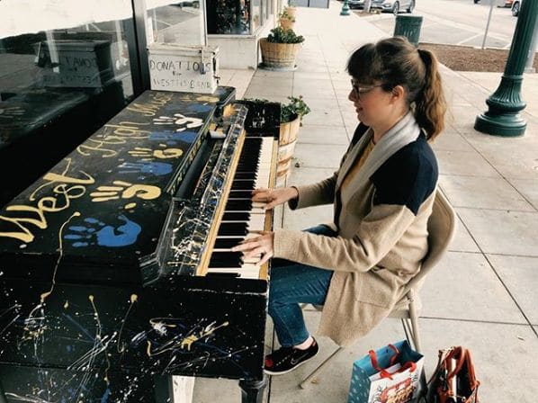 Public piano in Tracy, California, United States