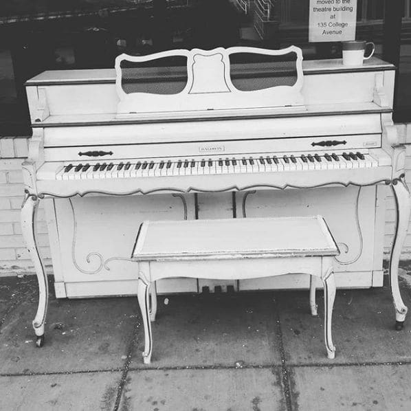 Public piano in Timsky District, Kursk Oblast, Russia