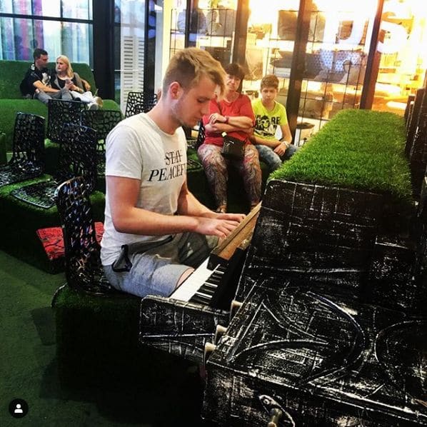 Public piano in Olomouc, Central Moravia, Czechia