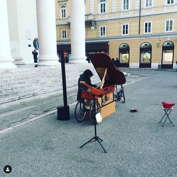 Public piano in Triest, Friuli-Venezia Giulia, Italy