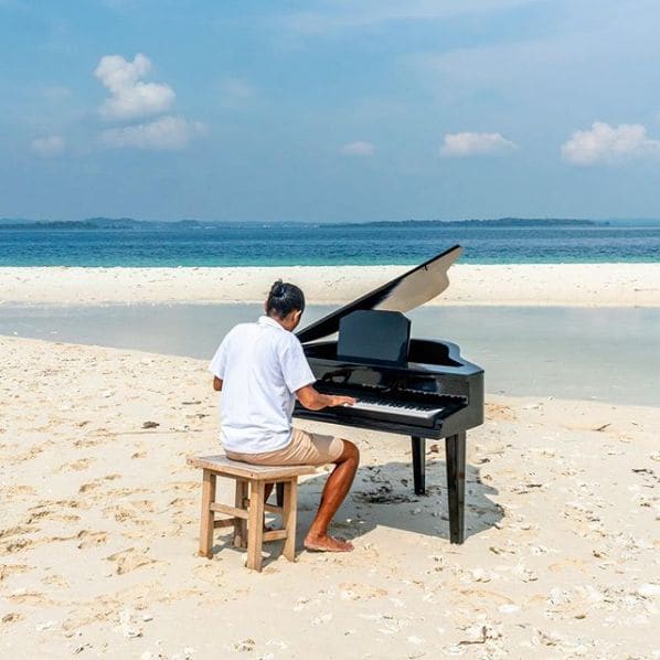 Public piano in Riau Islands, Indonesia