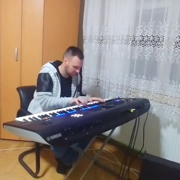 Public piano in Valjevo City, Central Serbia, Serbia