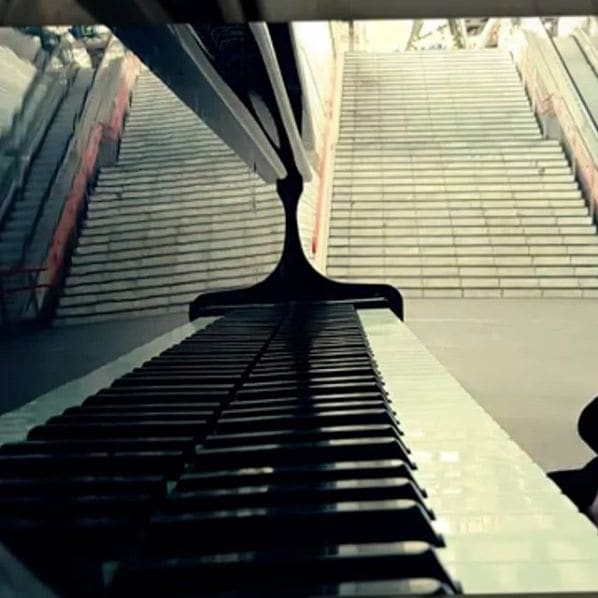Public piano in Zwolle, Overijssel, Netherlands