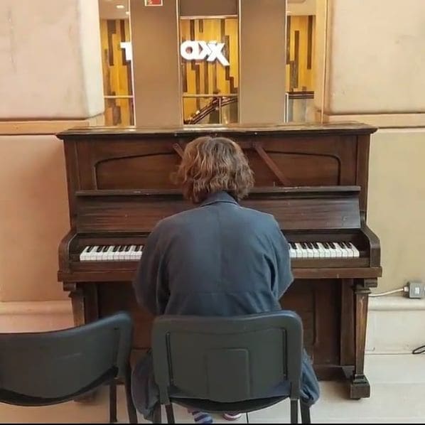 Public piano in Norwich, England, United Kingdom