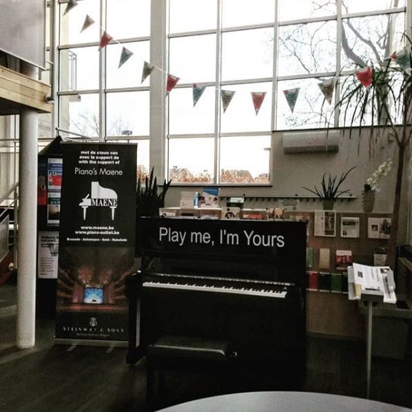 Public piano in Tongeren, Limburg, Belgium