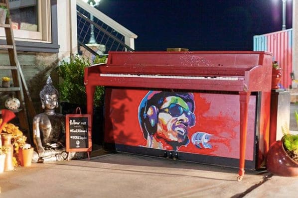 Public piano in Healdsburg, California, United States