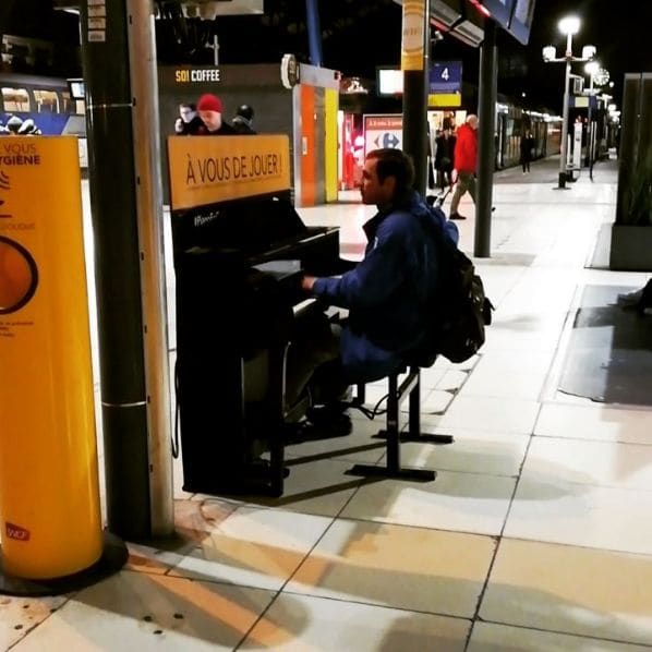 Public piano in Lille, Hauts-de-France, France
