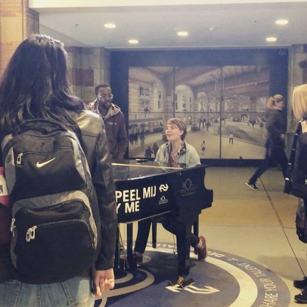 Public piano in Leiden, South Holland, Netherlands