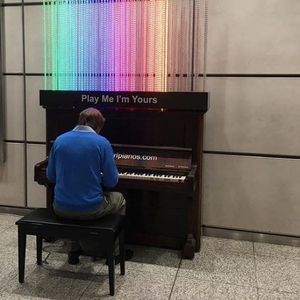 Public piano in City of London, England, United Kingdom