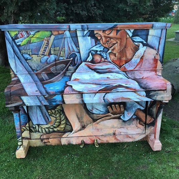 Public piano in Gloucestershire, England, United Kingdom