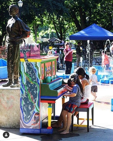 Public piano in Portland, Oregon, United States