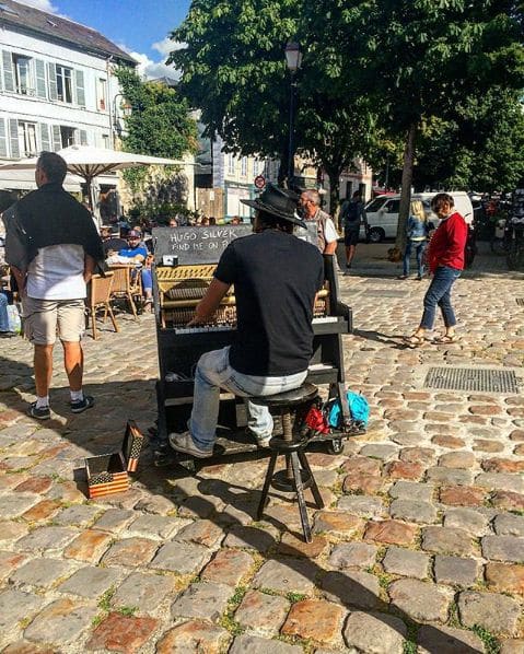 Public piano in Calvados, Normandy, France