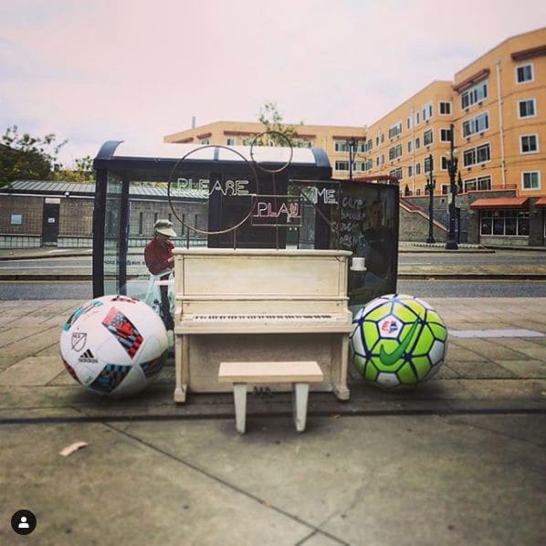 Public piano in Portland, Oregon, United States