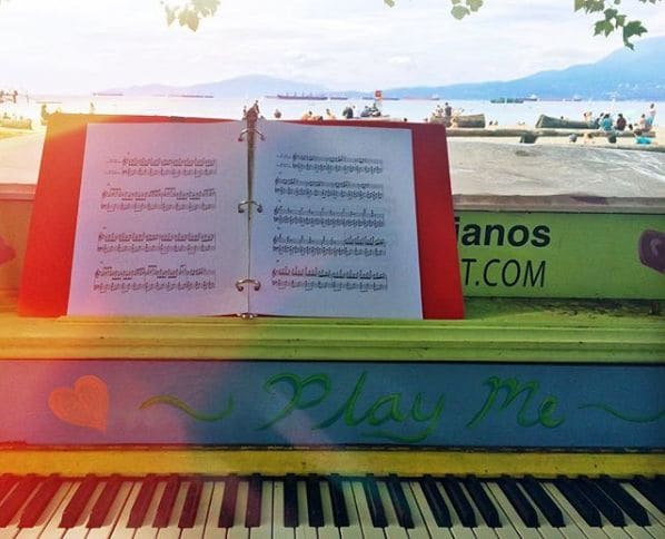 Public piano in Vancouver, British Columbia, Canada