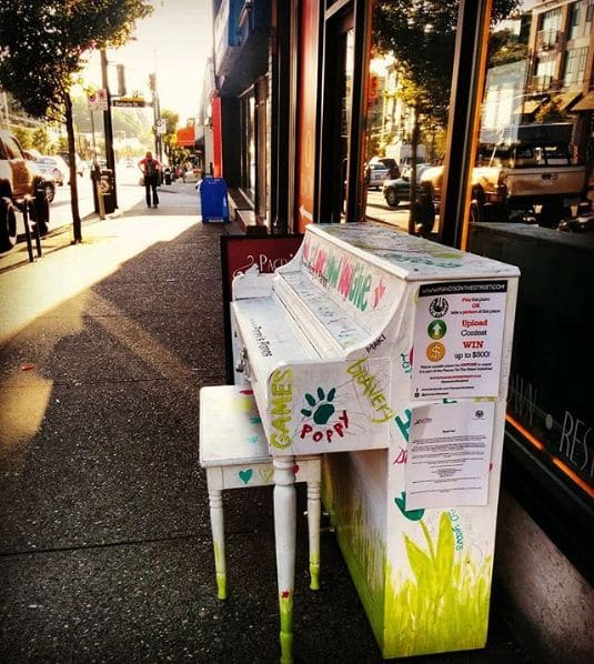 Public piano in Vancouver, British Columbia, Canada