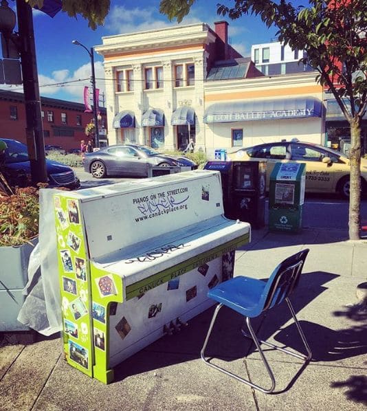 Public piano in Vancouver, British Columbia, Canada
