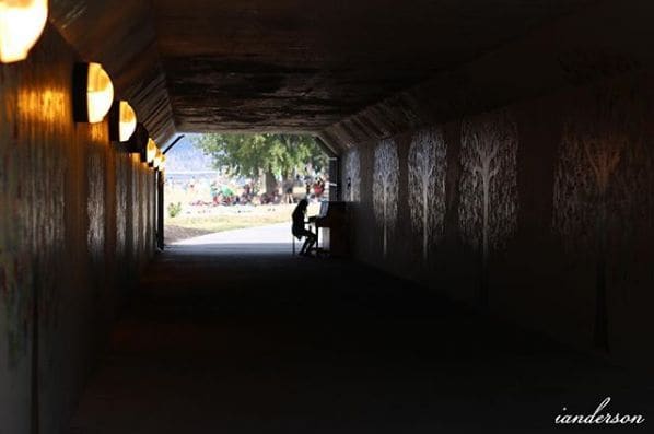 Public piano in West Kelowna, British Columbia, Canada