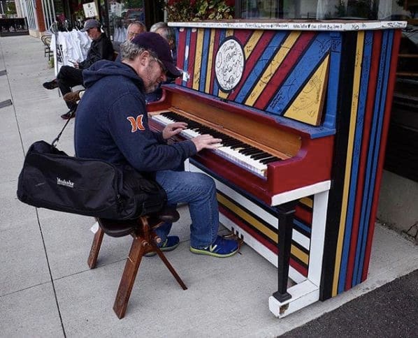Public piano in Ville de Saguenay, Quebec, Canada