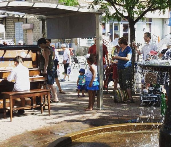 Public piano in Deux-Montagnes, Quebec, Canada