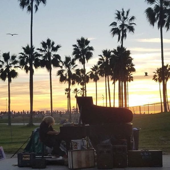 Public piano in Santa Monica, California, United States