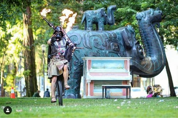 Public piano in Portland, Oregon, United States