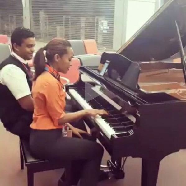 Public piano in Plaine Magnien, Grand Port, Mauritius