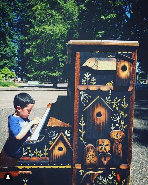 Public piano in Portland, Oregon, United States