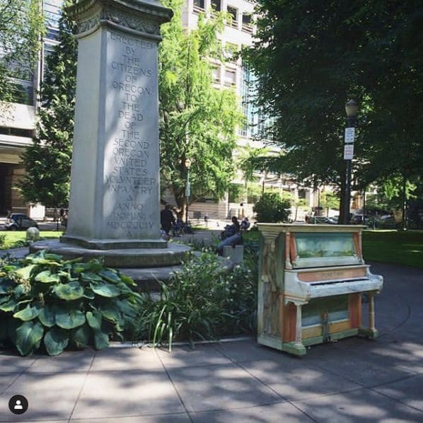 Public piano in Portland, Oregon, United States