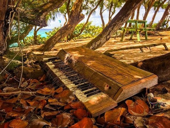 Public piano in Christ Church, Barbados
