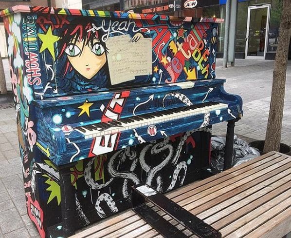 Public piano in Montreal, Quebec, Canada