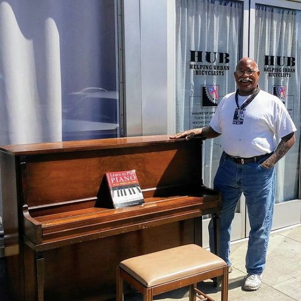 Public piano in Stockton, California, United States