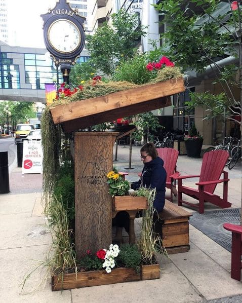 Public piano in Calgary, Alberta, Canada
