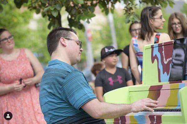 Public piano in Joliette, Quebec, Canada