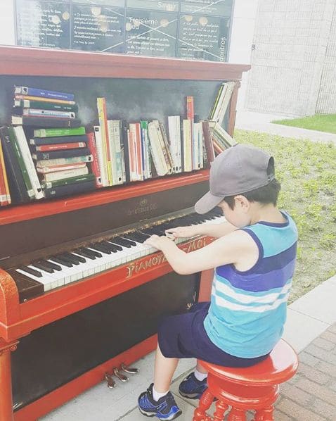 Public piano in Granby, Quebec, Canada