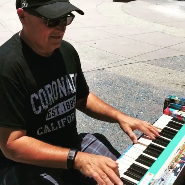 Public piano in San Diego County, California, United States