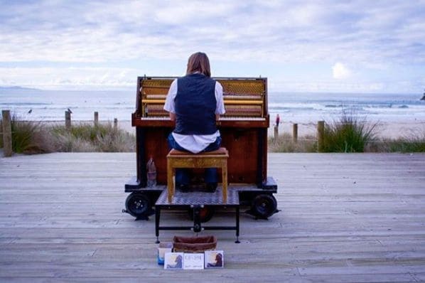Public piano in Tauranga, Bay of Plenty, New Zealand