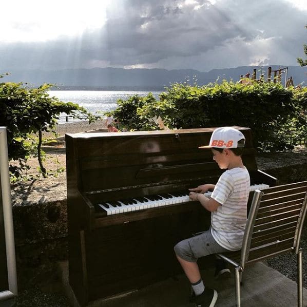 Public piano in Hermance, Geneva, Switzerland
