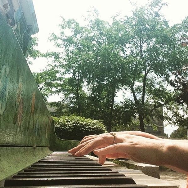Public piano in Laval, Quebec, Canada