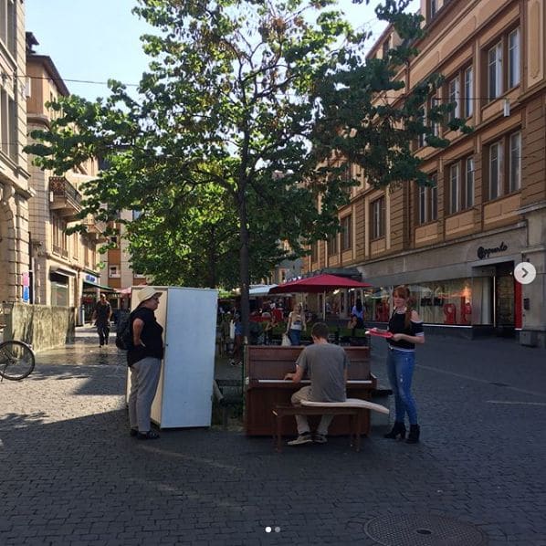 Public piano in District du Jura-Nord vaudois, Vaud, Switzerland