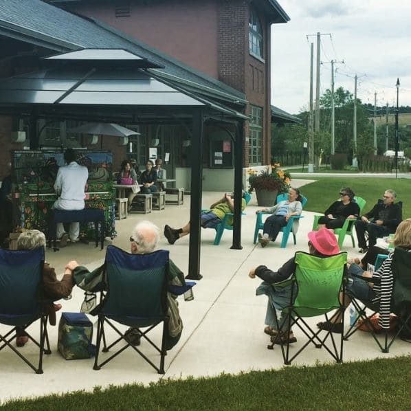 Public piano in Lac-Mégantic, Quebec, Canada