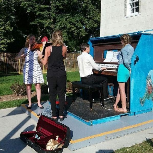 Public piano in Trois-Rivières, Quebec, Canada