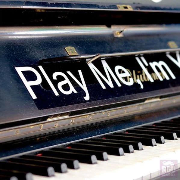 Public piano in Aberdeen, Scotland, United Kingdom
