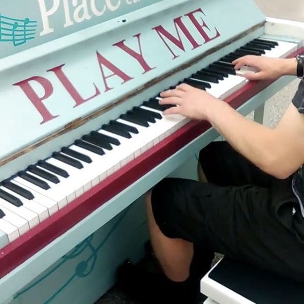 Public piano in North East Lincolnshire, England, United Kingdom
