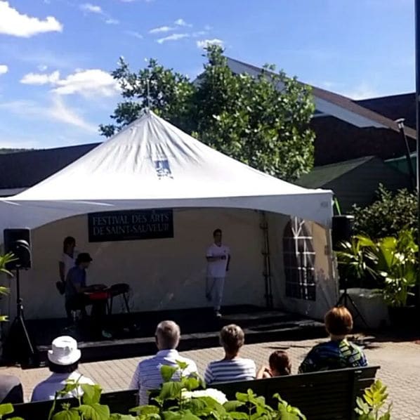 Public piano in Les Pays-d'en-Haut, Quebec, Canada