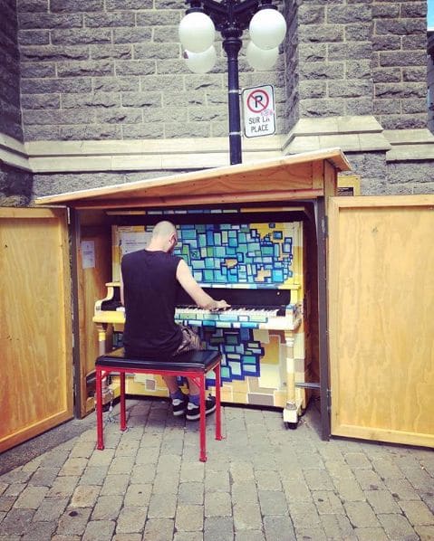 Public piano in Quebec City, Quebec, Canada
