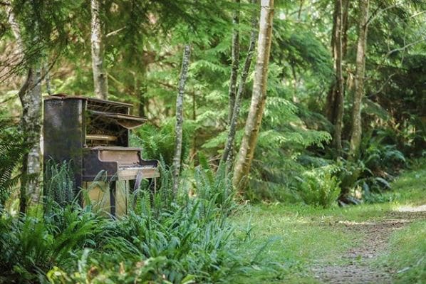 Public piano in Bowen Island Municipality, British Columbia, Canada